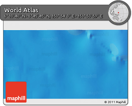 Physical 3D Map of the Area around 6° 28' 13" N, 151° 22' 30" E
