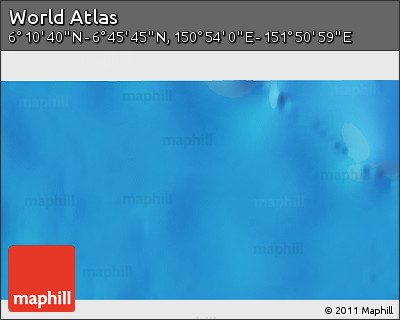 Physical 3D Map of the Area around 6° 28' 13" N, 151° 22' 30" E