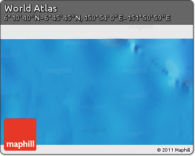 Physical 3D Map of the Area around 6° 28' 13" N, 151° 22' 30" E