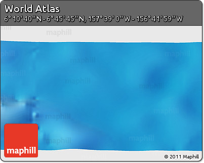 Shaded Relief 3D Map of the Area around 6° 28' 13" N, 157° 10' 30" W