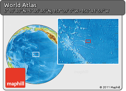 Physical Location Map of the Area around 6° 28' 13" N, 157° 10' 30" W