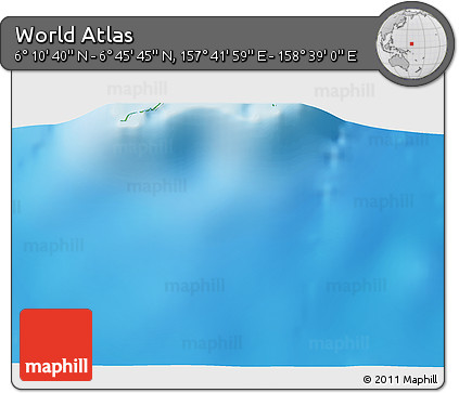Physical 3D Map of the Area around 6° 28' 13" N, 158° 10' 30" E