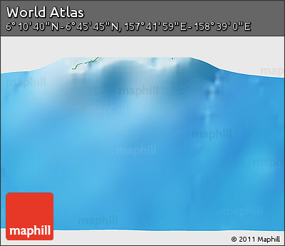 Physical 3D Map of the Area around 6° 28' 13" N, 158° 10' 30" E