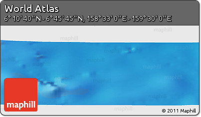 Shaded Relief Panoramic Map of the Area around 6° 28' 13" N, 159° 1' 30" E