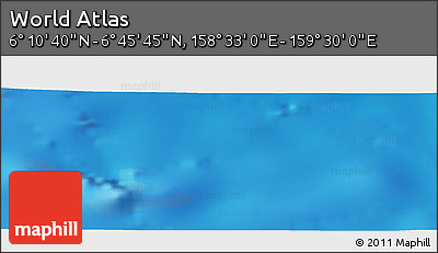 Shaded Relief Panoramic Map of the Area around 6° 28' 13" N, 159° 1' 30" E