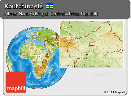 Physical Location Map of Koutchingélé