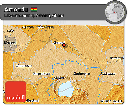 Political 3D Map of Amoadu