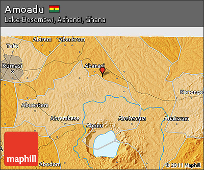 Political 3D Map of Amoadu
