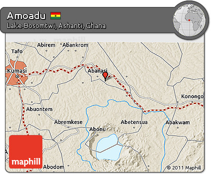 Shaded Relief 3D Map of Amoadu