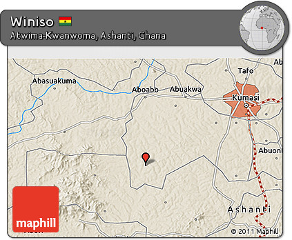 Shaded Relief 3D Map of Winiso