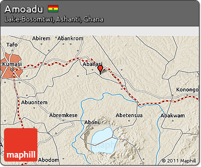 Shaded Relief 3D Map of Amoadu