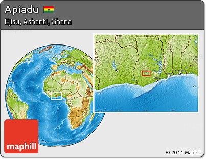 Physical Location Map of Apiadu