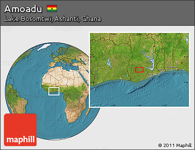 Satellite Location Map of Amoadu