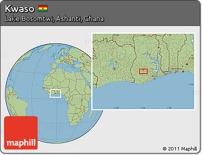 Savanna Style Location Map of Kwaso