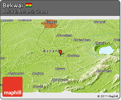 Physical Panoramic Map of Bekwai