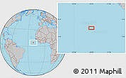 Gray Location Map of the area around 6° 28' 13" N, 20° 19' 30" W