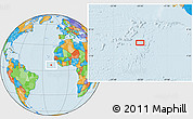 Political Location Map of the area around 6° 28' 13" N, 20° 19' 30" W