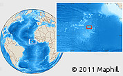 Shaded Relief Location Map of the area around 6° 28' 13" N, 20° 19' 30" W
