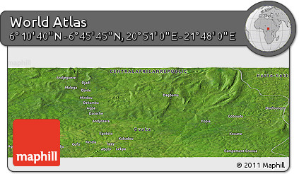 Satellite Panoramic Map of the Area around 6° 28' 13" N, 21° 19' 30" E