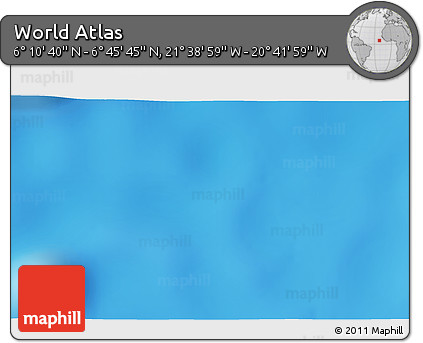 Physical 3D Map of the Area around 6° 28' 13" N, 21° 10' 29" W