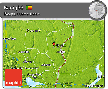Physical 3D Map of Banigbé