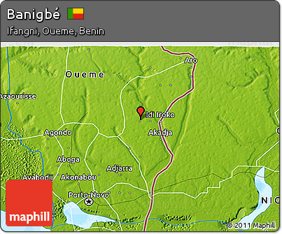 Physical 3D Map of Banigbé