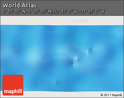 Physical 3D Map of the Area around 6° 28' 13" N, 32° 13' 30" W