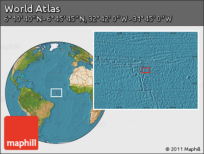 Satellite Location Map of the Area around 6° 28' 13" N, 32° 13' 30" W
