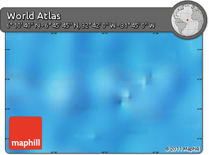 Physical Map of the Area around 6° 28' 13" N, 32° 13' 30" W