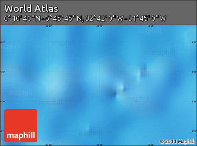 Physical Map of the Area around 6° 28' 13" N, 32° 13' 30" W