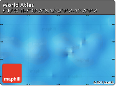 Physical Map of the Area around 6° 28' 13" N, 32° 13' 30" W