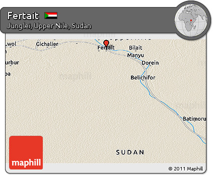 Shaded Relief Panoramic Map of Fertait