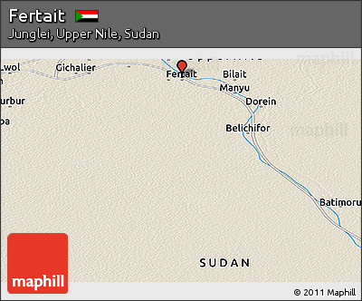 Shaded Relief Panoramic Map of Fertait