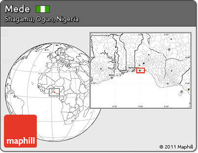 Blank Location Map of Mede