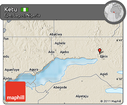 Shaded Relief Map of Ketu