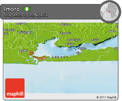 Physical Panoramic Map of Imoro
