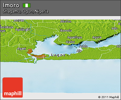 Physical Panoramic Map of Imoro