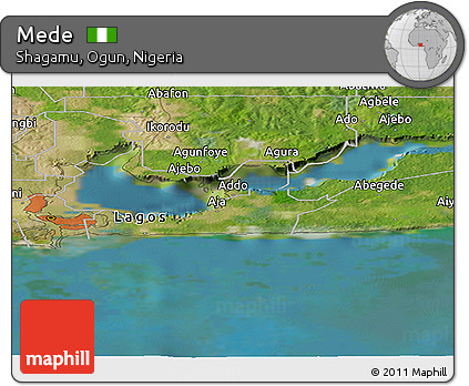 Satellite Panoramic Map of Mede