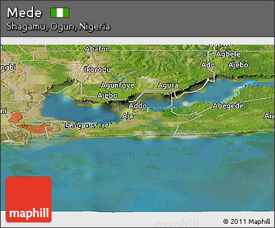 Satellite Panoramic Map of Mede