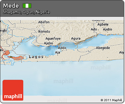 Shaded Relief Panoramic Map of Mede