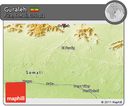 Physical Panoramic Map of Guraleh