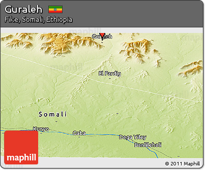 Physical Panoramic Map of Guraleh