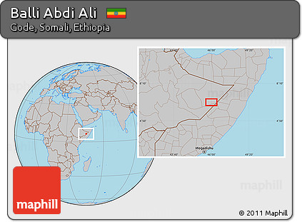 Gray Location Map of Balli Abdi Ali