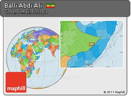 Political Location Map of Balli Abdi Ali