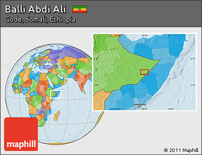 Political Location Map of Balli Abdi Ali