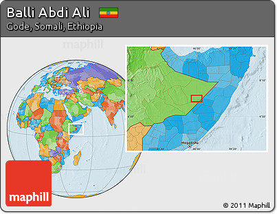 Political Location Map of Balli Abdi Ali