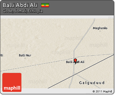 Shaded Relief Panoramic Map of Balli Abdi Ali