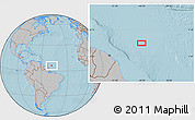Gray Location Map of the area around 6° 28' 13" N, 48° 22' 30" W, hill shading