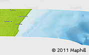 Physical Panoramic Map of the area around 6° 28' 13" N, 49° 22' 30" E