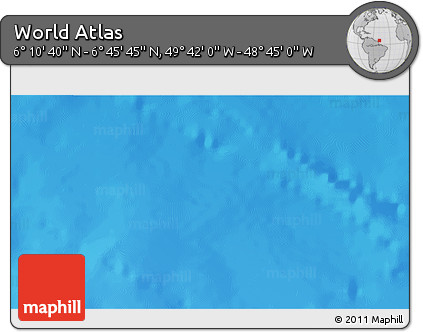 Physical 3D Map of the Area around 6° 28' 13" N, 49° 13' 30" W